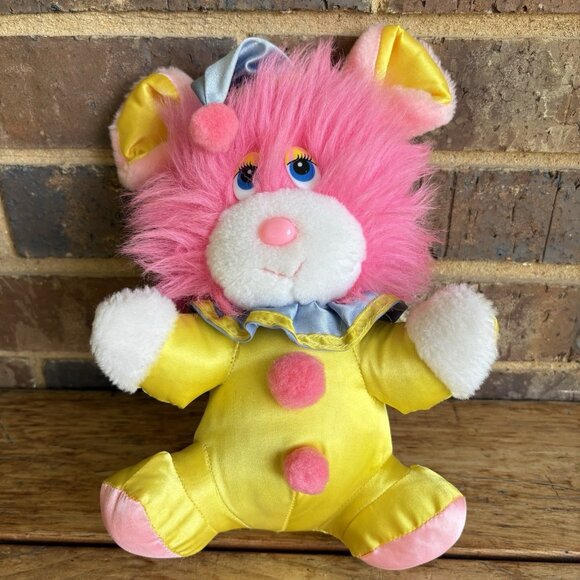 1983 American Greetings Amtoy Pink Mouse Yellow Clown Suite Plush Toy - Picture 1 of 13